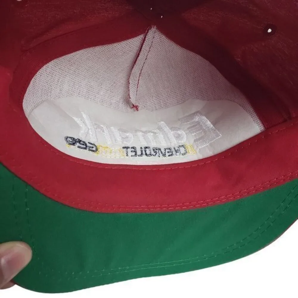 Edmark Chevrolet Geo Mens Red Vintage Snapback‎ Trucker Hat Idaho USA Mesh Cap